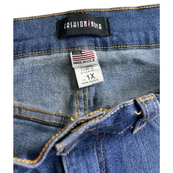 Fashion Nova High-Rise Stretch Jegging Jeans Sz 1X Skinny Distressed Jeans - Picture 3 of 7